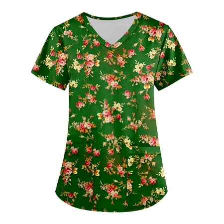 EHTMSAK Thanksgiving Scrub Tops Women Short Sleeve T Shirt Fall Floral V Neck Design Working Nurses Uniform Classic Fit Scrub Top with Pockets Dark Green 4X
EHTMSAK Thanksgiving Scrub Tops Women Short Sleeve T Shirt Fall Floral V Neck Design Working Nurses Uniform Classic Fit Scrub Top with Pockets Dark Green 4X