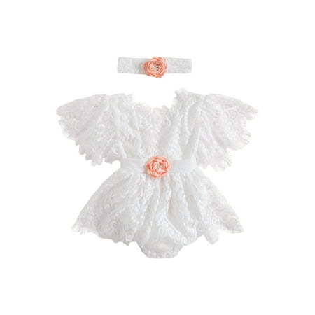 Jkerther Baby Girl 2Pcs Summer Outfits Flutter Sleeve 3D Flower Front Lace Romper Dress + Headband Set Infant Clothes
Jkerther Baby Girl 2Pcs Summer Outfits Flutter Sleeve 3D Flower Front Lace Romper Dress + Headband Set Infant Clothes