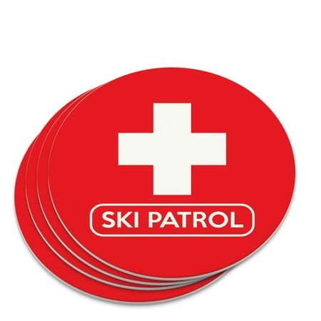 Ski Patrol with Cross Novelty Coaster Set