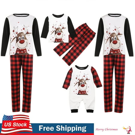 ZIYIXIN Matching Christmas Pjs for Family Christmas Pajamas Family Pjs Matching Sets Holiday Jammies Xmas Sleepwear