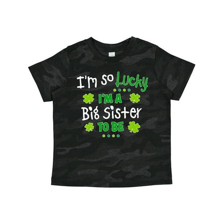 Inktastic Im So Lucky Im a Big Sister to Be Gift Toddler Toddler Girl T-Shirt