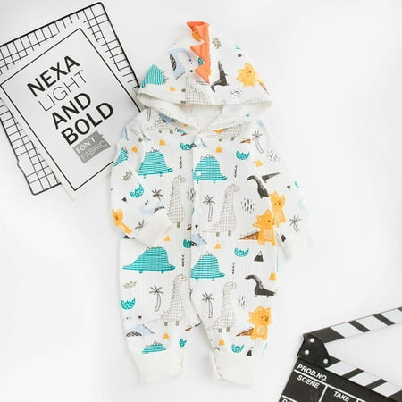 KONBECA Baby Boys Girls Rompers Infants Pure Cotton Coverall Newborn Baby Boy Girl Dinosaur Print Bodysuit Ribbed Hooded Long-sleeved One-piece Romper Outfits (0-12 Months)
KONBECA Baby Boys Girls Rompers Infants Pure Cotton Coverall Newborn Baby Boy Girl Dinosaur Print Bodysuit Ribbed Hooded Long-sleeved One-piece Romper Outfits (0-12 Months)