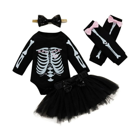 Funicet Baby Girl Halloween Outfits Long Sleeve Romper+Ruffle Tulle Skirt+Bow Headband + 1 Pair of Socks 4PCS Party Dress Set Clothes Set
Funicet Baby Girl Halloween Outfits Long Sleeve Romper+Ruffle Tulle Skirt+Bow Headband + 1 Pair of Socks 4PCS Party Dress Set Clothes Set