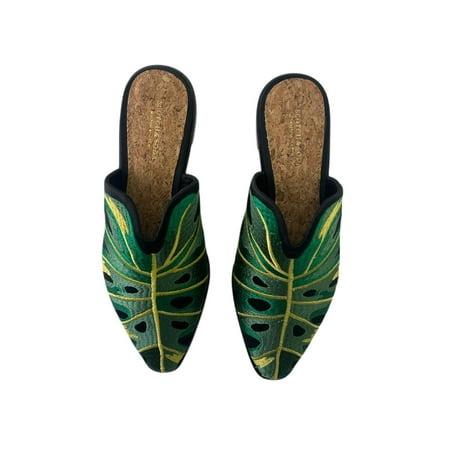 SCOTCH & SODA Women s Printed Flat Strong Sole Slides Green Black 5.5