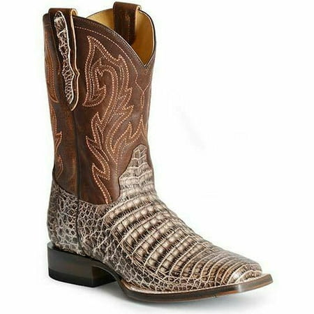 Men s Stetson Cameron Caiman Belly Tru-x System Boots Handcrafted Brown