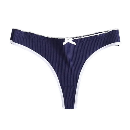 Womens Low Waist Through Waist Bikini Brief Underwear Thong