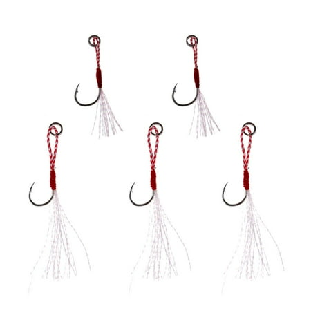 5Pcs Assist Hooks With Strong PE Line Steel Hooks Hooks With Split 13