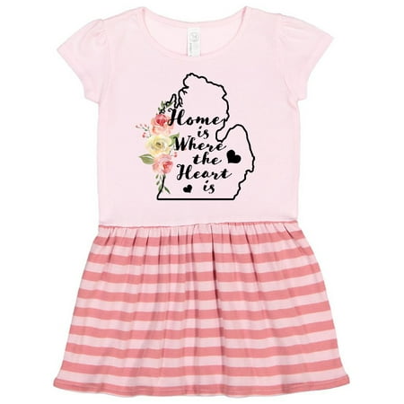 Inktastic Michigan Home is Where the Heart is with Watercolor Floral Gift Toddler Girl Dress 
Inktastic Michigan Home is Where the Heart is with Watercolor Floral Gift Toddler Girl Dress