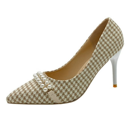 ZHAGHMIN Women S Lace-Up Mesh Shoes Women S Shoes Fashion Thousand Bird Plaid Single Shoes Pearl Chain Pointed Thin Heel High Heel Casual Shoes Casual Wedge Shoes For Women Closed Toe Flat Sandals C
ZHAGHMIN Women S Lace-Up Mesh Shoes Women S Shoes Fashion Thousand Bird Plaid Single Shoes Pearl Chain Pointed Thin Heel High Heel Casual Shoes Casual Wedge Shoes For Women Closed Toe Flat Sandals C