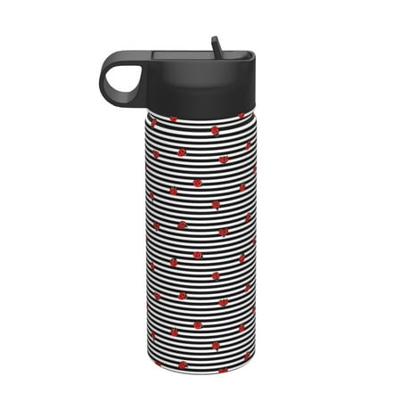 Adobk Ladybugs on Black and White Striped Print Water Bottle 18oz Sports Insulated Kettle for Cycling Gym Basketball Outdoor Suitable as a Present
Adobk Ladybugs on Black and White Striped Print Water Bottle 18oz Sports Insulated Kettle for Cycling Gym Basketball Outdoor Suitable as a Present