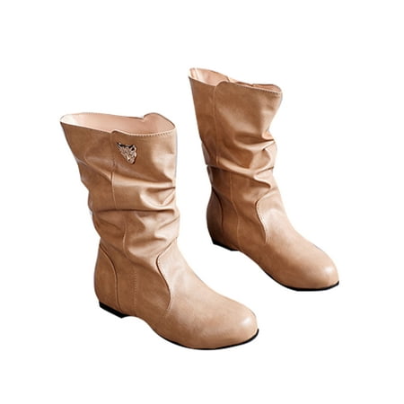 Ritualay Women Casual Slouchy Mid Calf Boots Comfort Round Toe Flat Boot Work Walking Stretchy Winter Shoes Khaki 4.5
Ritualay Women Casual Slouchy Mid Calf Boots Comfort Round Toe Flat Boot Work Walking Stretchy Winter Shoes Khaki 4.5