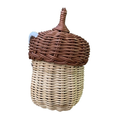 1Pc Mini Rattan Bag Children Photography Prop Rattan Handheld Bag Woven Bag