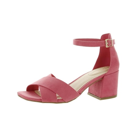 Kenneth Cole Reaction Womens Mix X-Band Faux Leather Dressy Block Heel