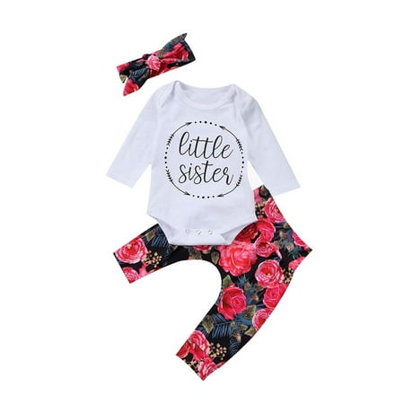 Newborn Baby Girl Cotton Bodysuit Romper Pants Coming Home Outfit Clothes Set 
Newborn Baby Girl Cotton Bodysuit Romper Pants Coming Home Outfit Clothes Set