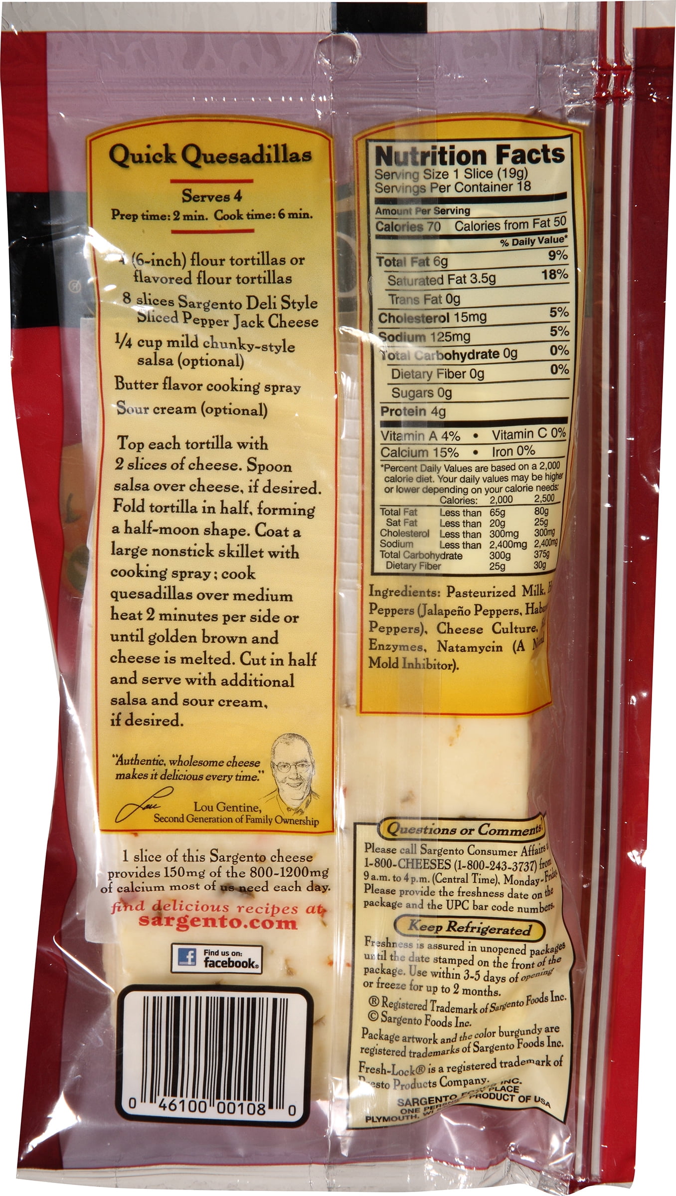 Sargento Colby Jack Cheese Nutrition Facts Nutrition Ftempo
