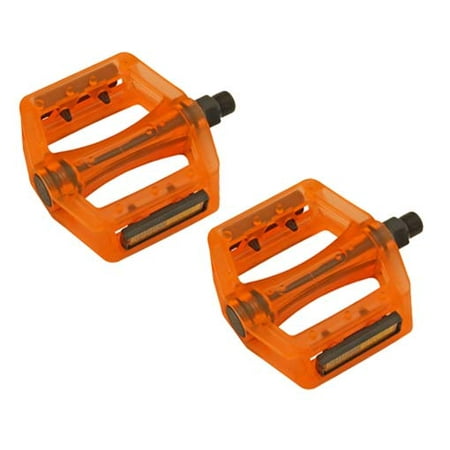 Resin BMX Bike Pedals, 9/16in Transluscent Orange