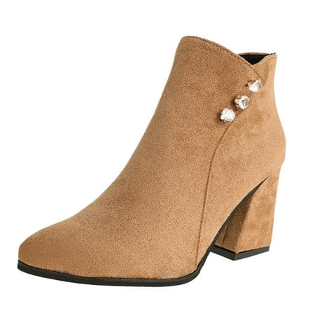 Women Walking Shoes Retro Women Flock Solid Color Square Heels Zipper Comfortable Short Booties Round Toe Shoes Ankle Boots for Women Flock Khaki
Women Walking Shoes Retro Women Flock Solid Color Square Heels Zipper Comfortable Short Booties Round Toe Shoes Ankle Boots for Women Flock Khaki