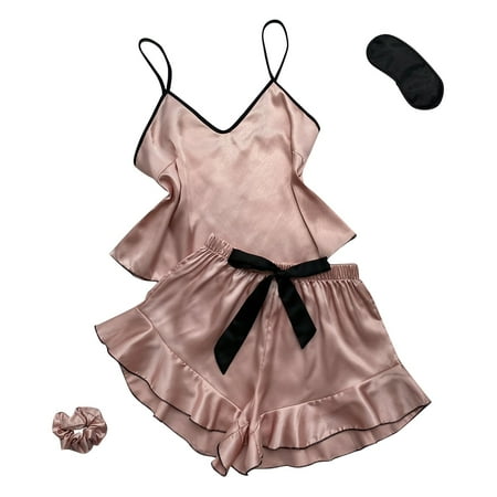 Women s Sleepwear New Solid Bow Tie Ice Silk Pajamas Women s Thin Home Suspender Shorts Set Light Two Piece Home Clothes Pajamas For Women
Women s Sleepwear New Solid Bow Tie Ice Silk Pajamas Women s Thin Home Suspender Shorts Set Light Two Piece Home Clothes Pajamas For Women