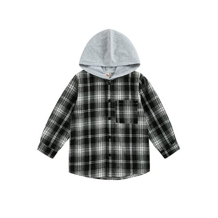 Diconna Kids Toddler Hooded Plaid Shirt Casual Long Sleeve Button Down Loose Hoodie Coat Grey White 3-4 Years
Diconna Kids Toddler Hooded Plaid Shirt Casual Long Sleeve Button Down Loose Hoodie Coat Grey White 3-4 Years
