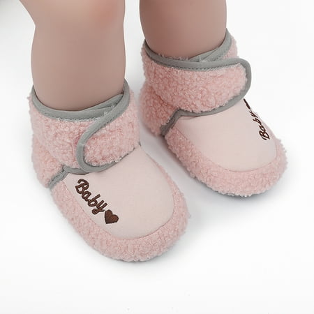 Baby Boys Girls Soft Plush Snow Boots Warm Cotton First Walkers Shoes