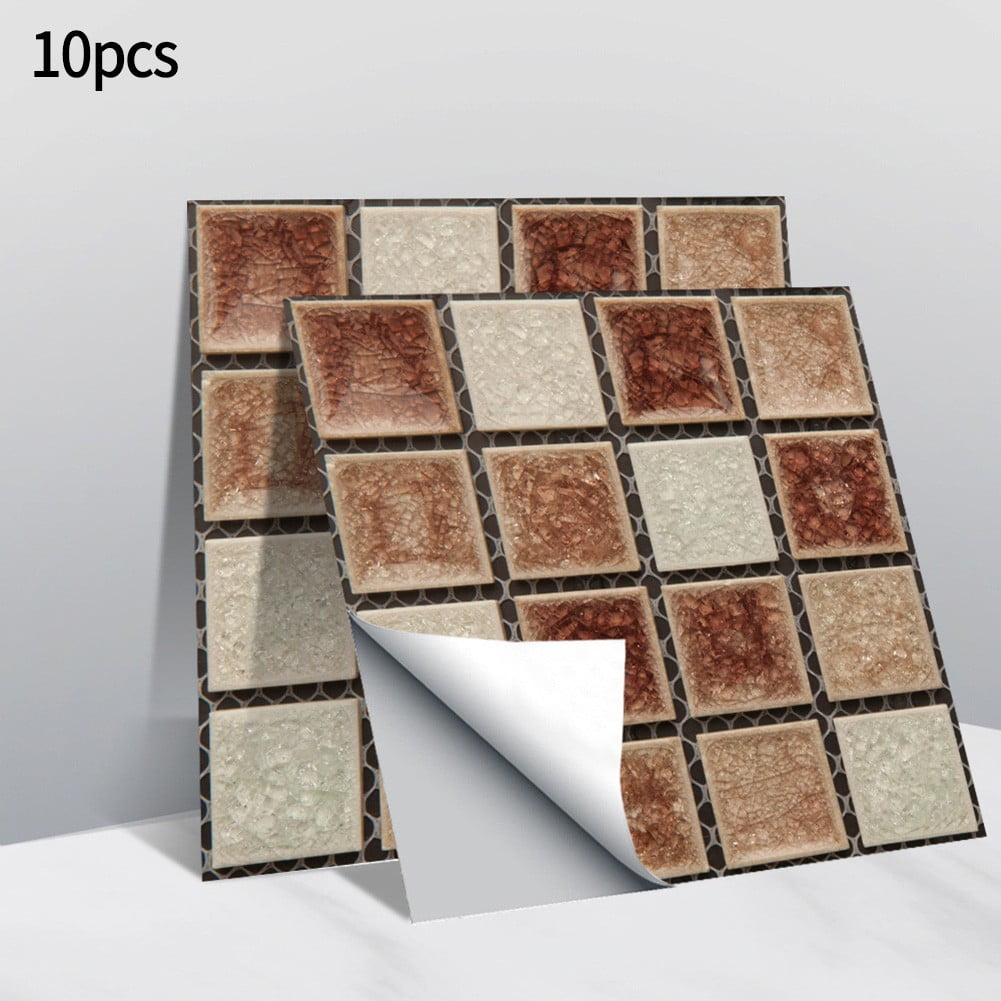 10Xglitter Self Adhesive Kitchen Wall Tiles Bathroom Mosaic Sticker