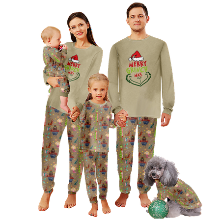 FUNIER Matching Family Christmas Pajamas Sets Grinch Khaki Print Baby-Kids-Adult-Pet Size 2 Pieces Top and Pants Bodysuits Sleepwear Pajamas Set
FUNIER Matching Family Christmas Pajamas Sets Grinch Khaki Print Baby-Kids-Adult-Pet Size 2 Pieces Top and Pants Bodysuits Sleepwear Pajamas Set