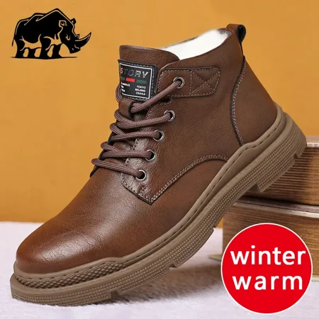 Men‘s Leather Wear-resistant Warm Fleece Shoes Comfortable Non-Slip Snow Boots With Soft Sole Winter
Men‘s Leather Wear-resistant Warm Fleece Shoes Comfortable Non-Slip Snow Boots With Soft Sole Winter