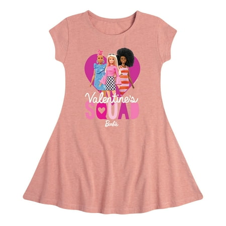 Barbie - Valentine s Squad - Toddler And Youth Girls Fit And Flare Dress