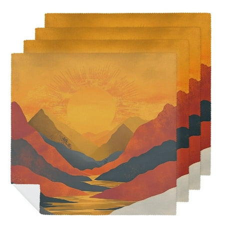 FUMJ Mountains Sun Landscape Polyester Cloth Napkins for Farmhouse Party Dining Table Decor - Set of 6 4 PCS
FUMJ Mountains Sun Landscape Polyester Cloth Napkins for Farmhouse Party Dining Table Decor - Set of 6 4 PCS