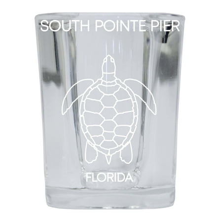 South Pointe Pier Florida Souvenir 2 Ounce Square Shot Glass laser etched Turtle Design
South Pointe Pier Florida Souvenir 2 Ounce Square Shot Glass laser etched Turtle Design