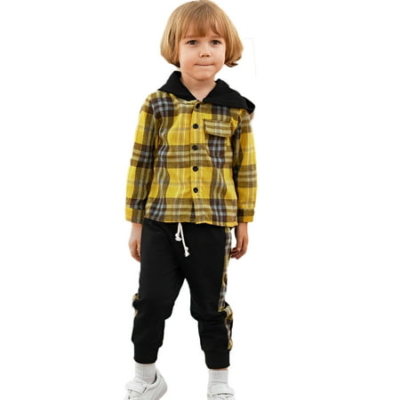 SYNPOS 1-5T Toddler Baby Boys Long Sleeve Plaid Shirts Drawstring Sweatpants Outfits
SYNPOS 1-5T Toddler Baby Boys Long Sleeve Plaid Shirts Drawstring Sweatpants Outfits