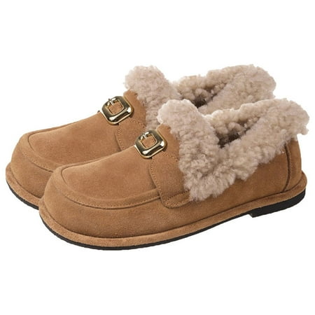 Tuphregyow Winter Women s Plush Flat Shoes Warm Indoor Cotton Shoes with Thickened Foot Wrap Ideal for Outdoor Home and Office Comfortable and Lightweight Great Gift Choice Brown 41
Tuphregyow Winter Women s Plush Flat Shoes Warm Indoor Cotton Shoes with Thickened Foot Wrap Ideal for Outdoor Home and Office Comfortable and Lightweight Great Gift Choice Brown 41