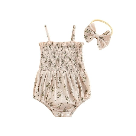 ZIYIXIN Summer Baby Girls Romper Clothing 2pcs Strap Sleeveless Flowers Printed Jumpsuits Headband Light Pink 0-6 Months
ZIYIXIN Summer Baby Girls Romper Clothing 2pcs Strap Sleeveless Flowers Printed Jumpsuits Headband Light Pink 0-6 Months