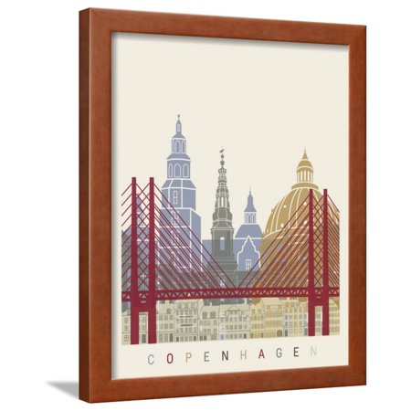 Copenhagen Skyline Poster Framed Print Wall Art By paulrommer