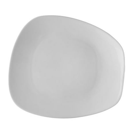 Oak Coupe Trapezoid Plate 10-1/2 W X 9-1/4 L X 1-3/8 H Porcelain Bone White