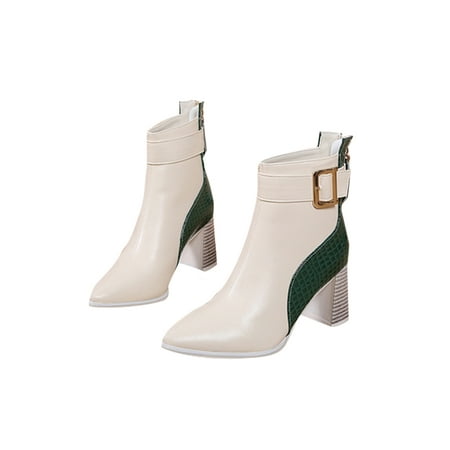 Daeful Ladies Fashion Zipper Booties Office Anti-Slip Ankle Boots Formal Strap Buckle Beige 6.5
Daeful Ladies Fashion Zipper Booties Office Anti-Slip Ankle Boots Formal Strap Buckle Beige 6.5