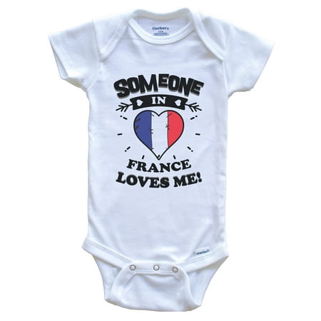 Someone In France Loves Me French Flag Heart Baby Bodysuit