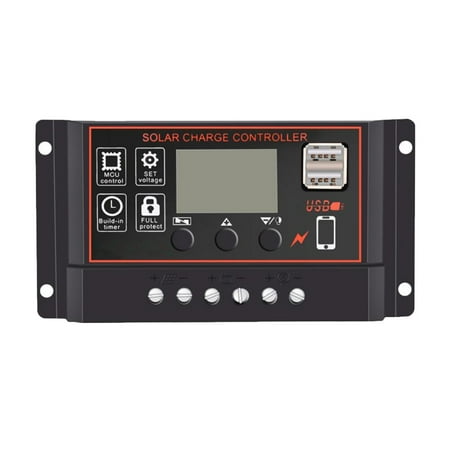 30A 12V 24V Solar Cell Panel Controller Auto LCD Dual USB Solar Charge Battery PV Regulator (Black)
30A 12V 24V Solar Cell Panel Controller Auto LCD Dual USB Solar Charge Battery PV Regulator (Black)