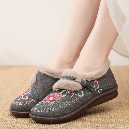 Boots for Women Fashion Winter Women Snow Boots Flat Soles Thick Soles Non Slip Round Toe Soft Plush Warm Embroidery Flower Slip On Comfortable Womens Boots
Boots for Women Fashion Winter Women Snow Boots Flat Soles Thick Soles Non Slip Round Toe Soft Plush Warm Embroidery Flower Slip On Comfortable Womens Boots