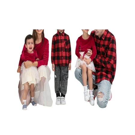 Licupiee New Year Couples Christmas Family Matching Clothes Daughter Long Sleeve Patchwork Dress Son Plaid Print Lapel Shirts
Licupiee New Year Couples Christmas Family Matching Clothes Daughter Long Sleeve Patchwork Dress Son Plaid Print Lapel Shirts