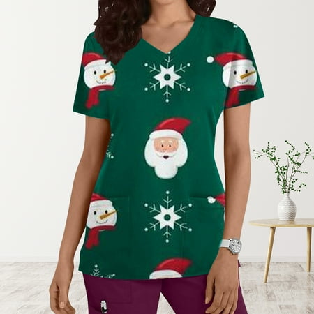jsaierl Christmas Scrub Tops for Women Short Sleeve Christmas Pattern Nurse Uniform Working V Neck Shirt Dressy Casual Tees Blouse Top for Women Fashion 2022
jsaierl Christmas Scrub Tops for Women Short Sleeve Christmas Pattern Nurse Uniform Working V Neck Shirt Dressy Casual Tees Blouse Top for Women Fashion 2022