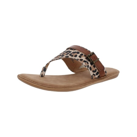 B.O.C. Womens Mya Animal Print Thong Flat Sandals