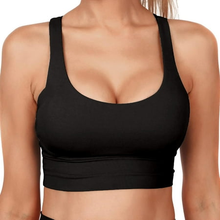 Women Sports Bras Strappy Padded Medium Support Yoga Bra Workout Bra Workout Tops For Women
