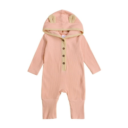 jaweiw Baby Boy Girls Contrast Color Button Romper Round Neck Long Sleeve Hooded Jumpsuit
jaweiw Baby Boy Girls Contrast Color Button Romper Round Neck Long Sleeve Hooded Jumpsuit