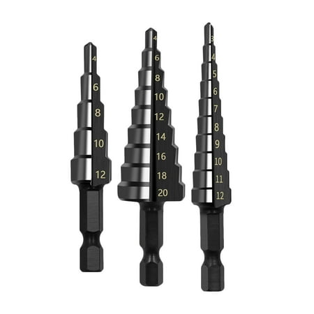 3Pcs 3-12/4-12/4-20mm Multiple Hole Stepped up Bits for Metal Cone Hex Shank Hole
3Pcs 3-12/4-12/4-20mm Multiple Hole Stepped up Bits for Metal Cone Hex Shank Hole