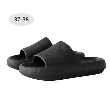 4pcs Home Slippers EVA Non-slip Sandals Couples Open-Toe Thick Sole Slippers Black Suitable for Size 37-38
4pcs Home Slippers EVA Non-slip Sandals Couples Open-Toe Thick Sole Slippers Black Suitable for Size 37-38