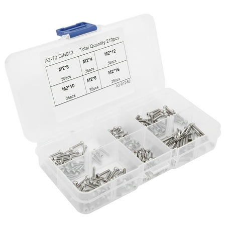 Cergrey 210Pcs Hex Socket Cap Head Screw 304 Stainless Steel Hardware Accessories Boxed Set M2 M2 Hex Socket Cap Head Screw Stainless Steel Screw
Cergrey 210Pcs Hex Socket Cap Head Screw 304 Stainless Steel Hardware Accessories Boxed Set M2 M2 Hex Socket Cap Head Screw Stainless Steel Screw