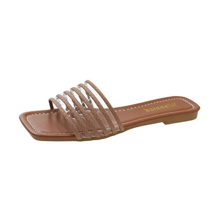 TUOBARR Beach Slippers for Women Women s Casual And Comfortable Sandals Wear Bright Shoes One-word Belt Flat Slippers Brown
TUOBARR Beach Slippers for Women Women s Casual And Comfortable Sandals Wear Bright Shoes One-word Belt Flat Slippers Brown