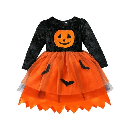 GuliriFei Toddler Kids Girls Halloween Dress Pumpkin Bat Pattern Multi-Layered Mesh Tulle Patchwork Dress Party Round Neck Dress
GuliriFei Toddler Kids Girls Halloween Dress Pumpkin Bat Pattern Multi-Layered Mesh Tulle Patchwork Dress Party Round Neck Dress
