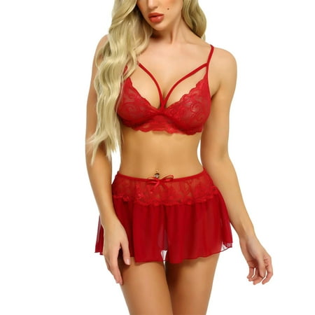 Colisha Women Bodysuit Deep V Neck Teddy Babydoll 3 Pieces Bow Lingerie Set Lace Ladies Perspective Bra+Mini Skirt With Panty Sexy Wine Red 2XL
Colisha Women Bodysuit Deep V Neck Teddy Babydoll 3 Pieces Bow Lingerie Set Lace Ladies Perspective Bra+Mini Skirt With Panty Sexy Wine Red 2XL